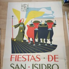 Carteles Feria: MADRID, 1956, CARTEL FIESTAS DE SAN ISIDRO, ILUSTRADO POR CHAVES, 98X63 CMS. Lote 389475114