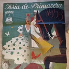 Carteles Feria: EL PUERTO DE SANTA MARIA, 1953 , CARTEL DE FERIA, VER IMAGENES, 62X98 CMS. Lote 389673374