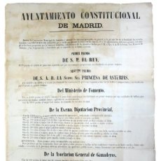 Carteles Feria: CARTEL DE LA PRIMERA EXPOSICIÓN DE GANADOS ORGANIZADA POR EL AYUNTAMIENTO DE MADRID (1878). Lote 400020214