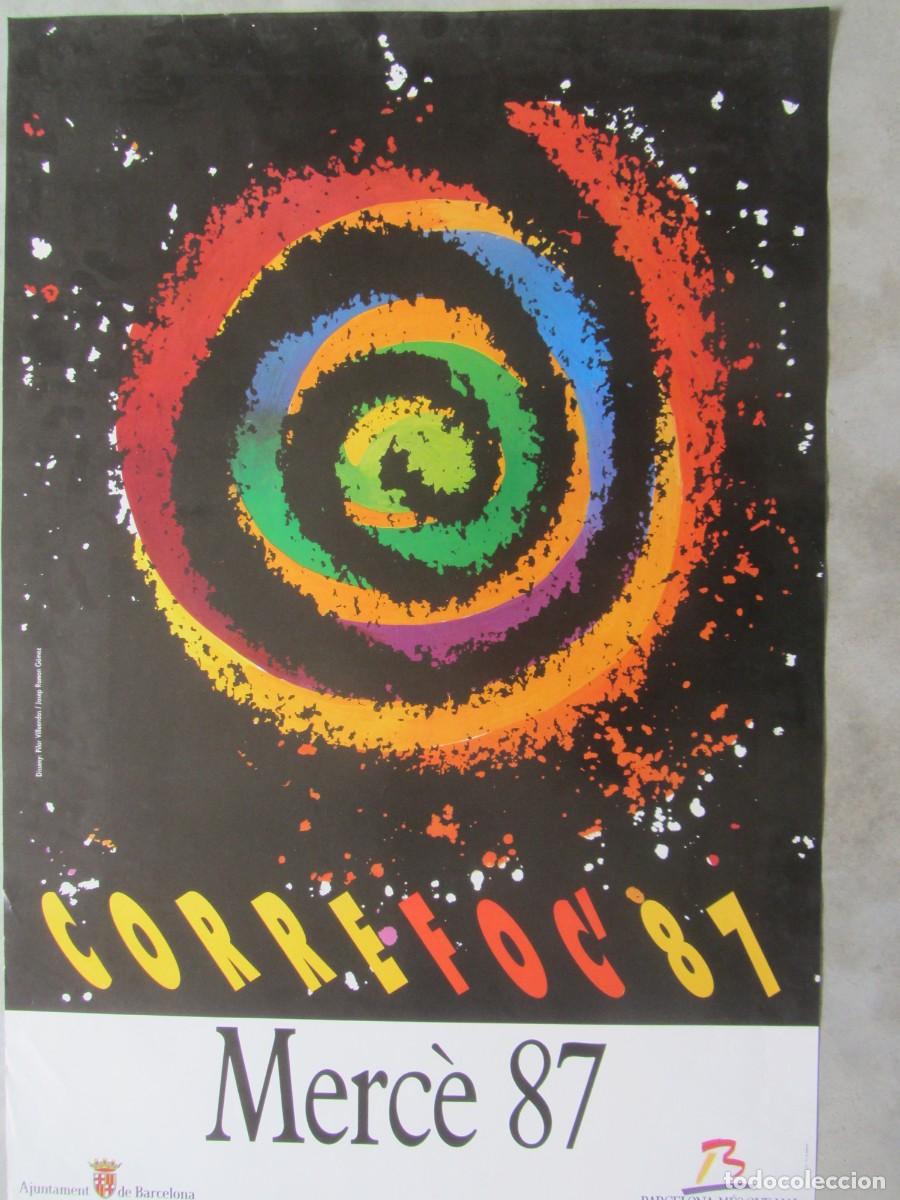 Carteles feria: CARTEL CORREFOC MERC&Egrave; 87. 98X65 - Foto 1