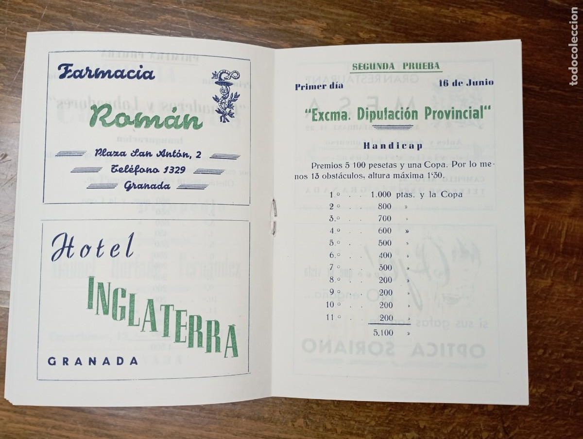Carteles feria: 1952. Concurso h&iacute;pico nacional. Granada. Programa - Foto 3