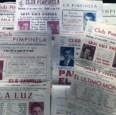 Carteles Feria: 8 CARTELES TEATRO - ZARZUELA / L'HOSPITALET DE LLOBREGAT AÑOS 1948-58 / CLUB PIMPINELA / BARCELONA