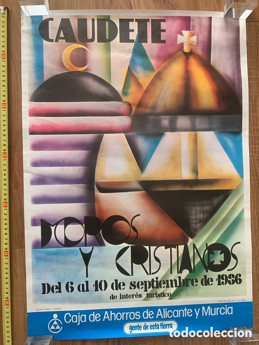 Affissi Fiera: POSTER CARTEL CAUDETE ALBACETE FIESTAS DE MOROS Y CRISTIANOS SEPTIEMBRE 1986