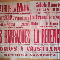 Affissi Fiera: CARTEL TEATRO DE LA MARINA MARZO 1931 REAL HERMANDAD DE LA SANTA FAZ MOROS Y CRISTIANOS