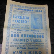 Carteles Feria: ESTRELLITA CASTRO PROGRAMA CARTEL TEATRO GUTIERREZ ALCALA DE GUADAIRA SEVILLA 1958 JUANITO VAREA