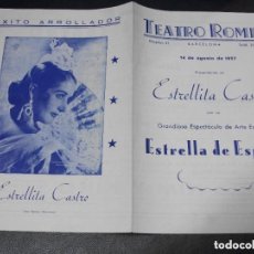 Carteles Feria: ESTRELLITA CASTRO PROGRAMA TEATRO ROMEA DE BARCELONA 1957 CON JUANITO VAREA FLAMENCO LUISA PERICET