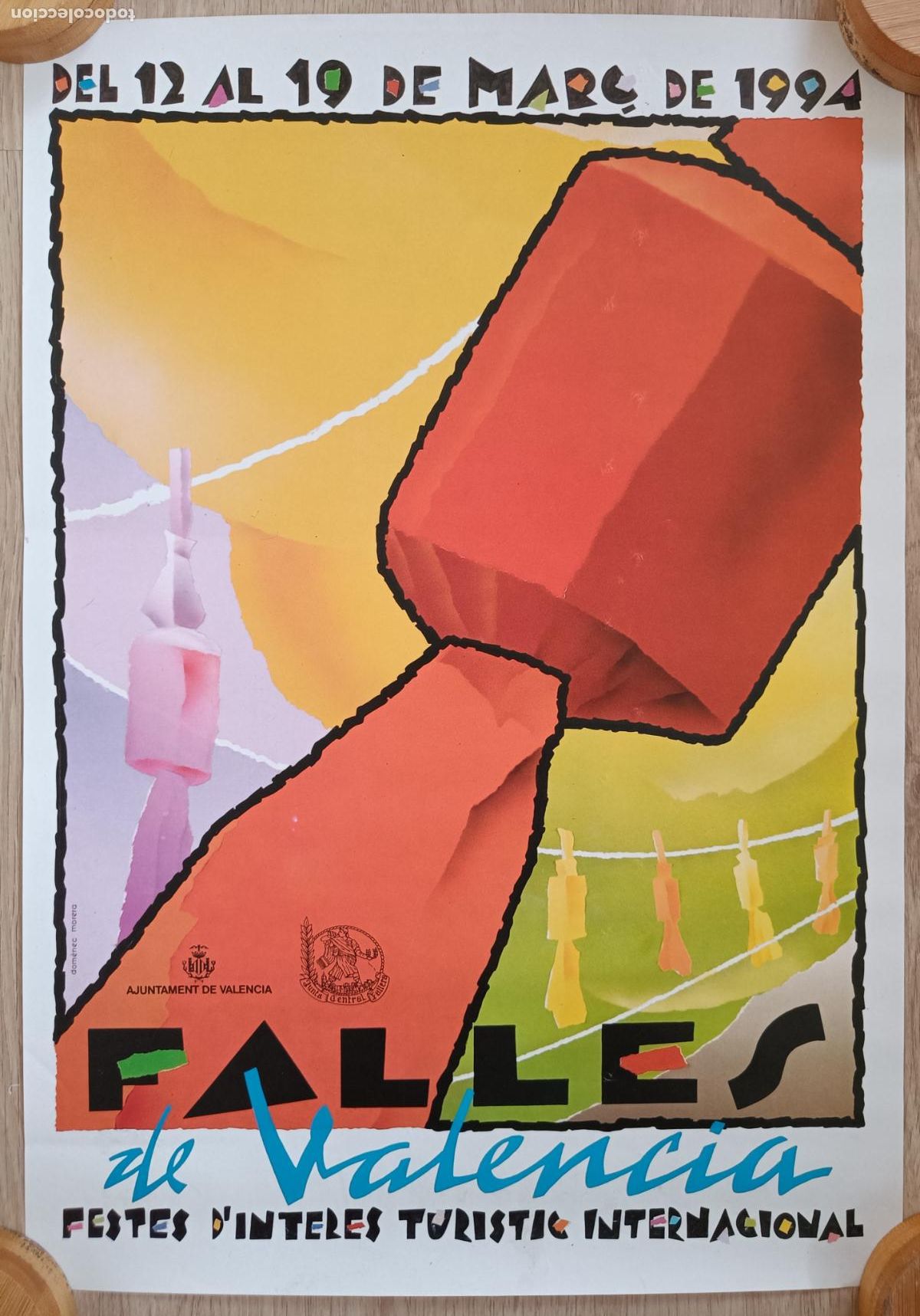 Carteles Feria: CARTEL FALLAS FIESTAS VALENCIA 1994 DOMENEC MORERA 12 AL 19 MARZO