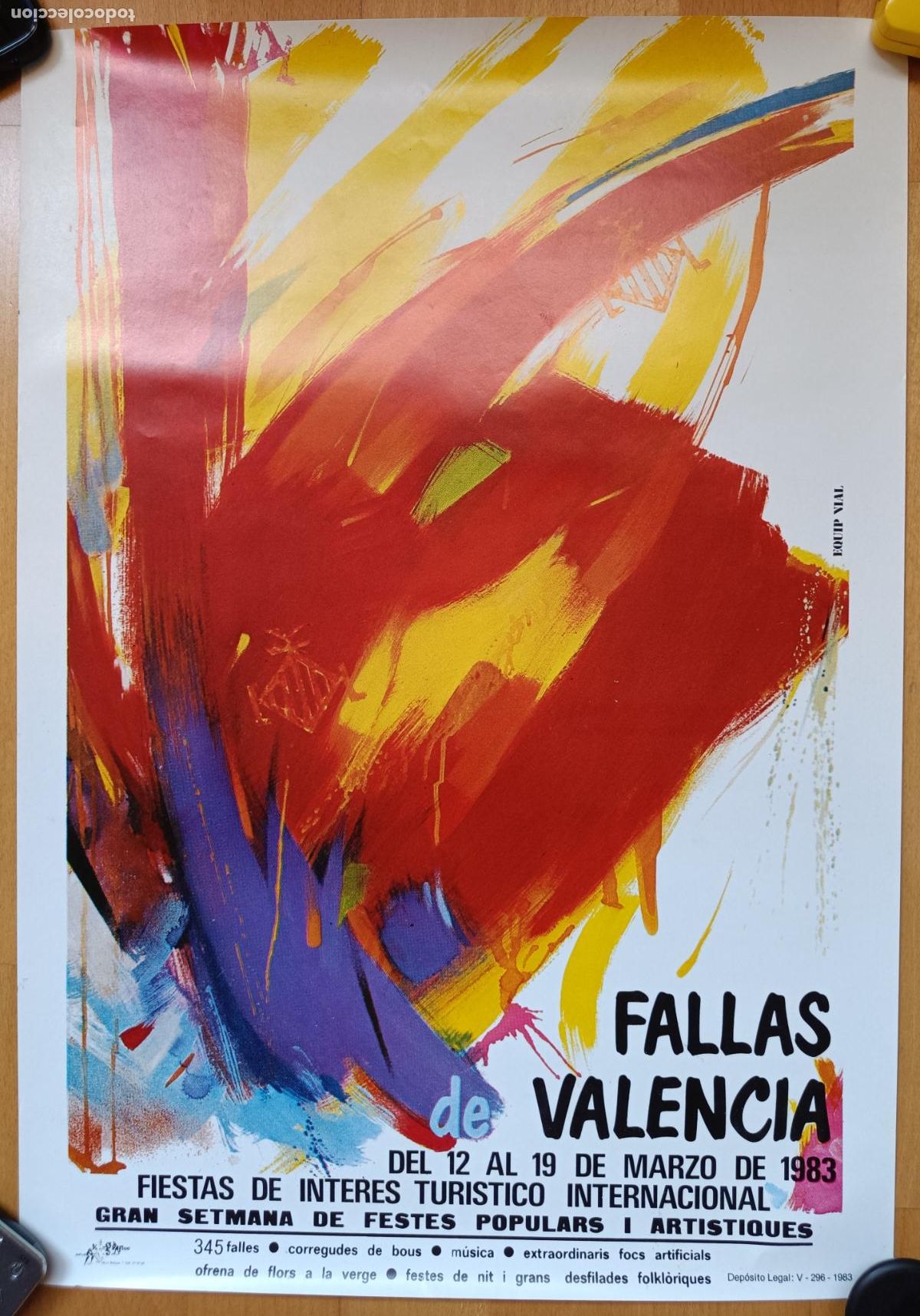 Fair Posters: CARTEL FIESTAS FALLAS VALENCIA 1983 EQUIP VIAL PEQUE&Ntilde;O CF140