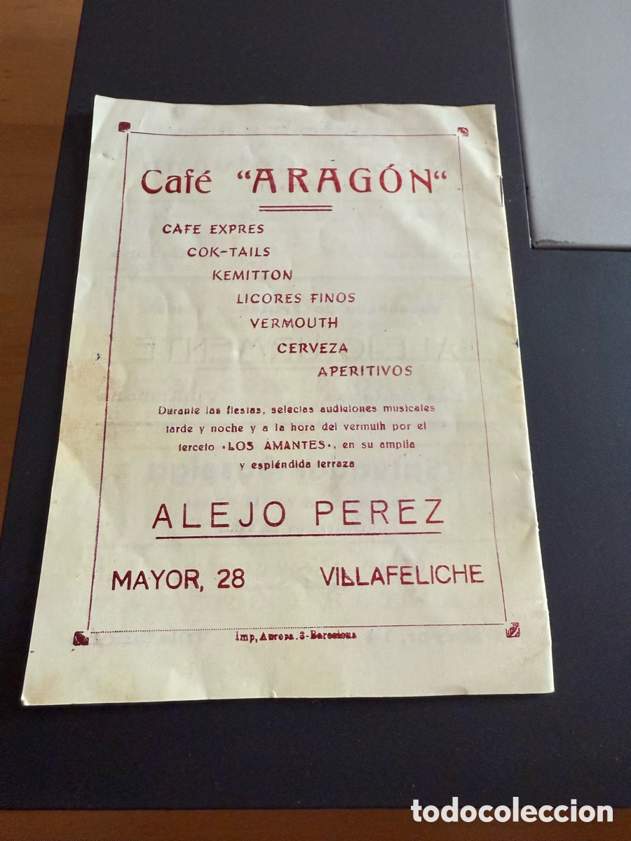 Carteles feria: VILLAFELICHE. Programa de Festejos. 1952 - Foto 2