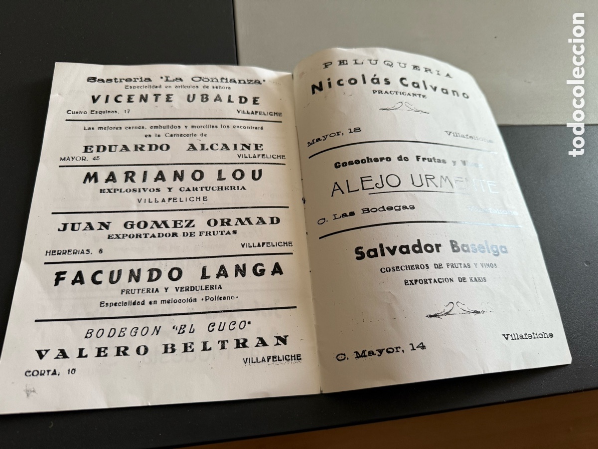 Carteles feria: VILLAFELICHE. Programa de Festejos. 1952 - Foto 6