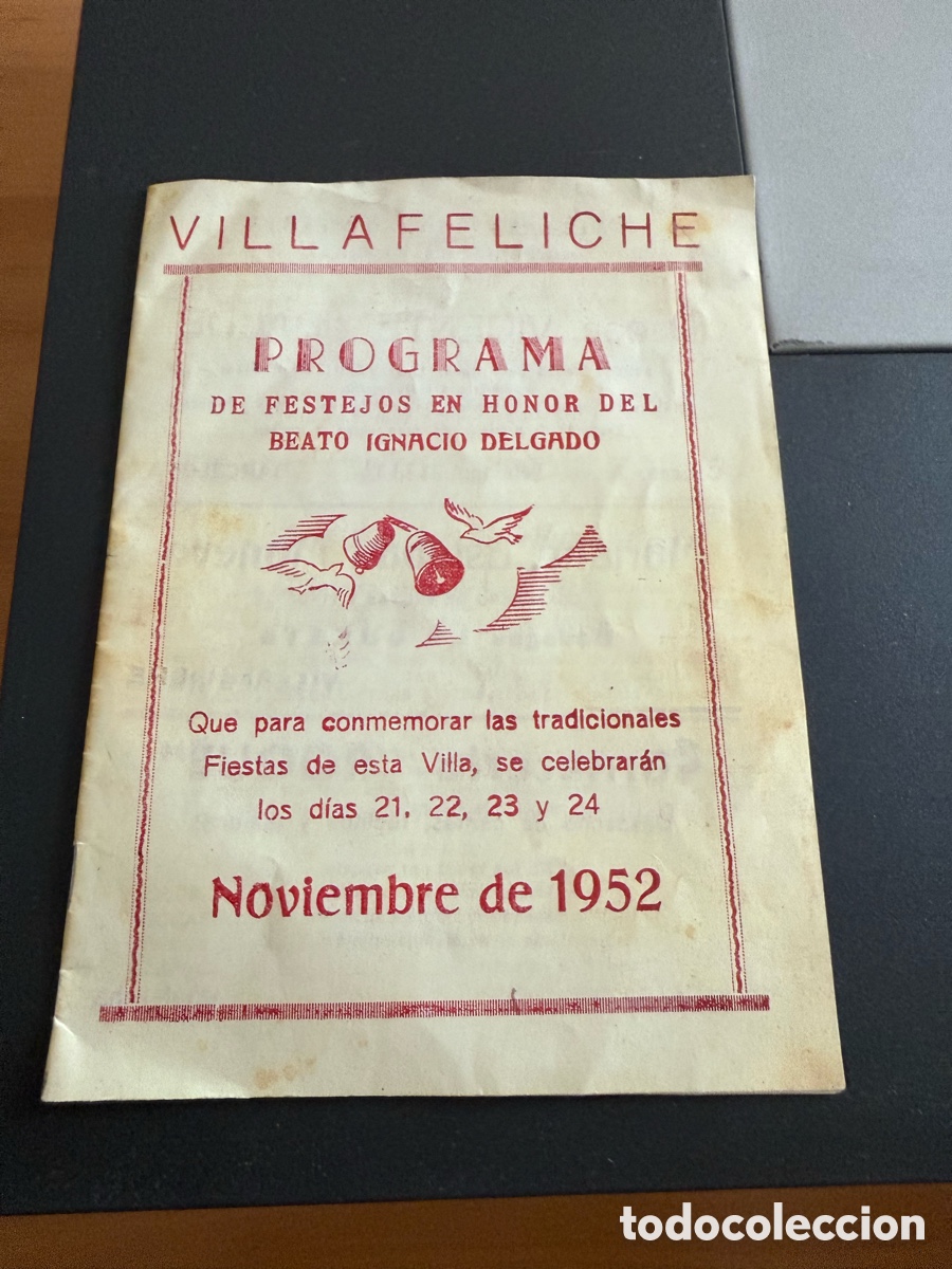 Carteles feria: VILLAFELICHE. Programa de Festejos. 1952 - Foto 1