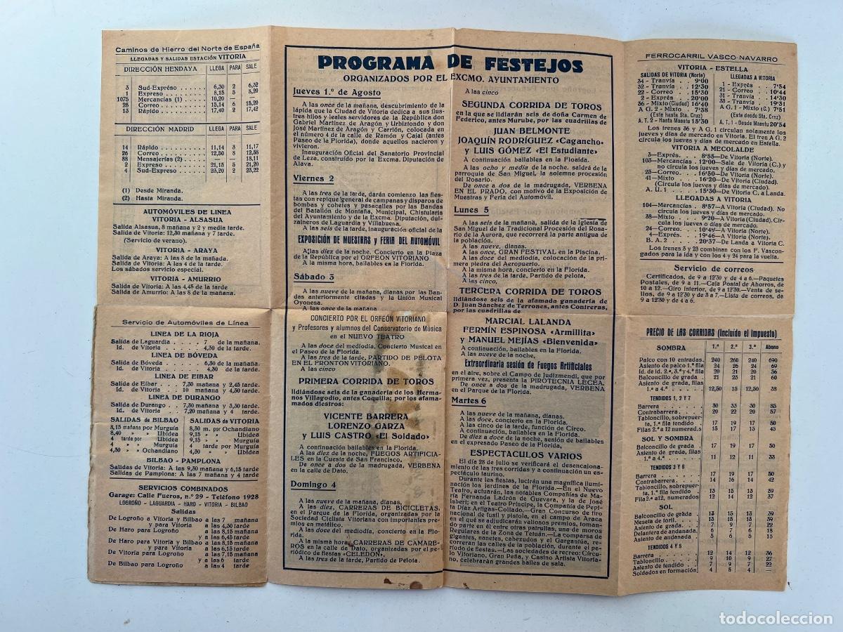 Carteles feria: PROGRAMA DE FESTEJOS VITORIA 1933 - Foto 2