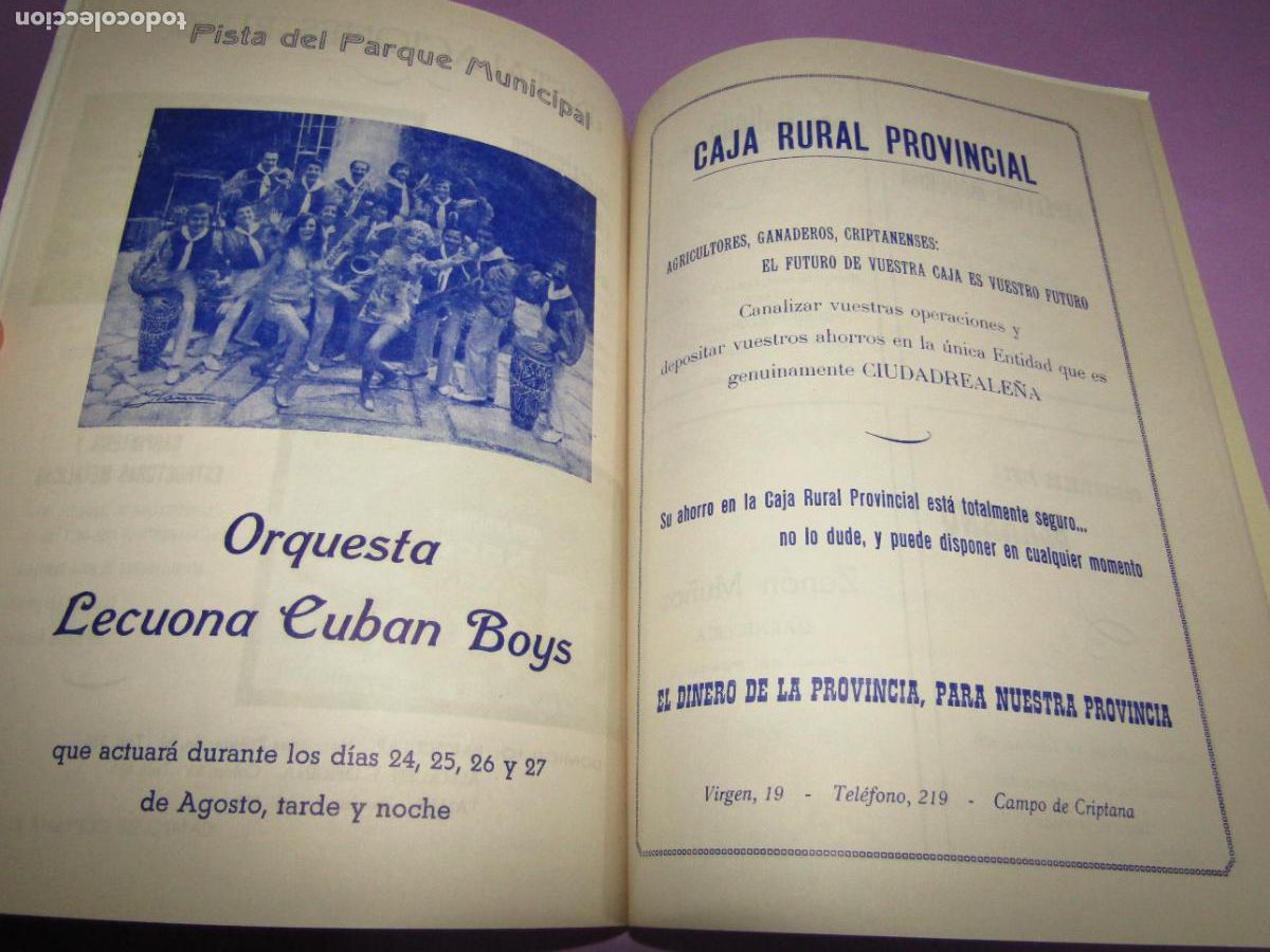 Carteles feria: Antiguo Programa de Feria y Fiestas del CAMPO DE CRIPTANA del A&ntilde;o 1971 - Foto 9
