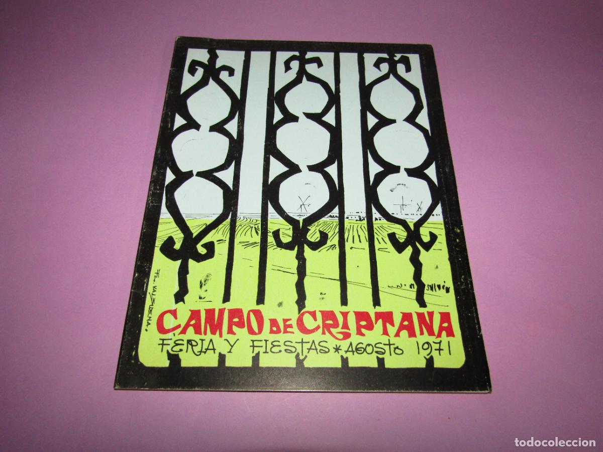Carteles feria: Antiguo Programa de Feria y Fiestas del CAMPO DE CRIPTANA del A&ntilde;o 1971 - Foto 1