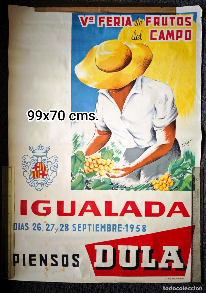 Carteles feria: IGUALADA - FERIA DEL CAMPO 1958 - Foto 1