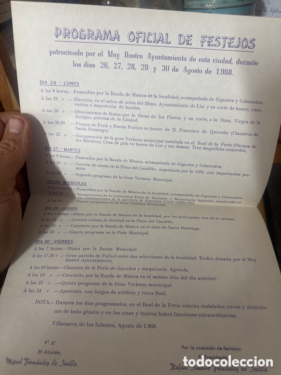 Carteles feria: Programa oficial de festejos de Infantes, 1968 - Foto 2