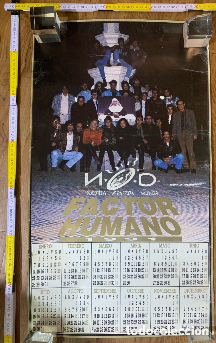 Carteles Feria: Poster cartel calendario discoteca nod n.o.d. 1991 ruta del bakalao factor humano