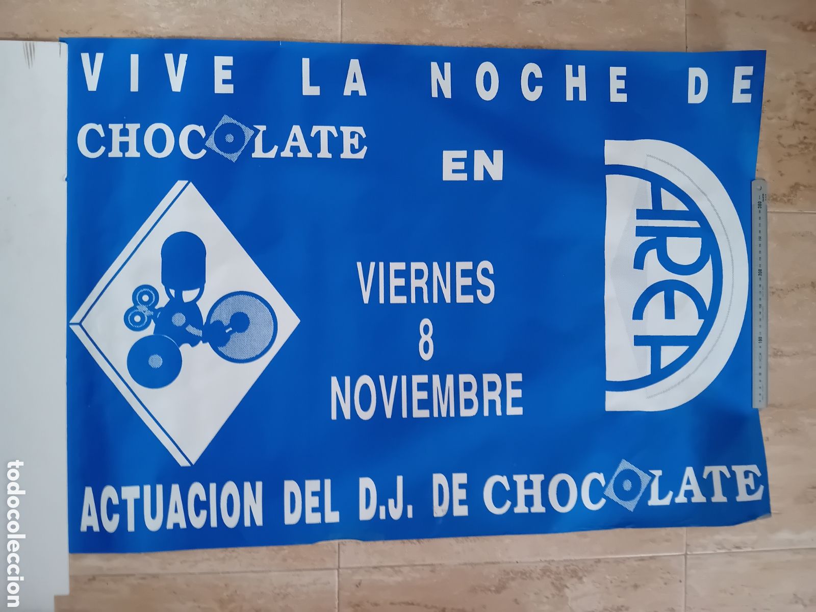 Carteles Feria: Antiguo cartel discoteca Area con Dj Chocolate Valencia 97x68,5 cm