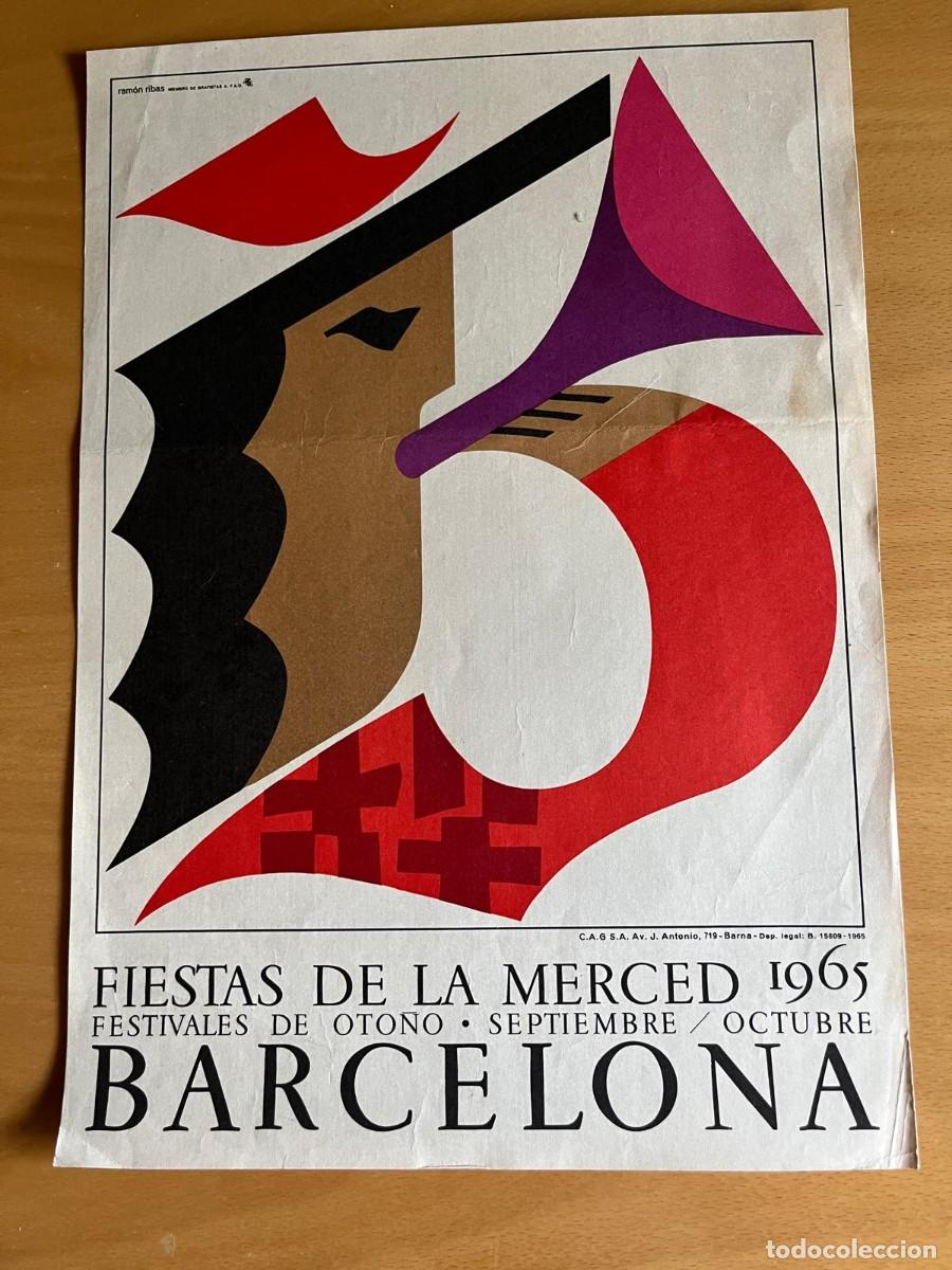 Carteles Feria: cartel 23x30 ctms. Fiestas de la Merced 1965 Barcelona