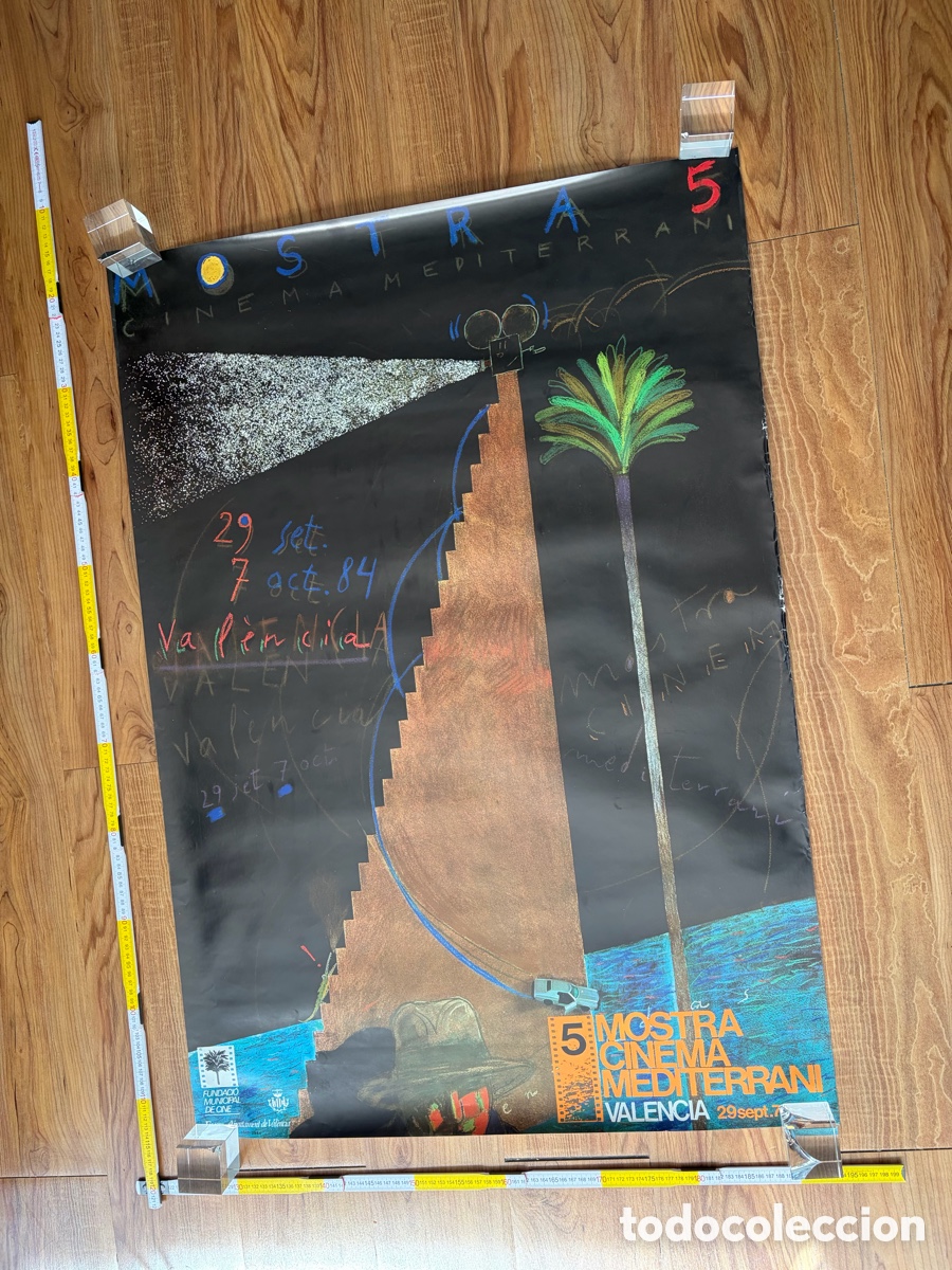 Carteles Feria: Cartel Poster original 5&ordf; Mostra 5 cinema Mediterrani de Valencia 1984