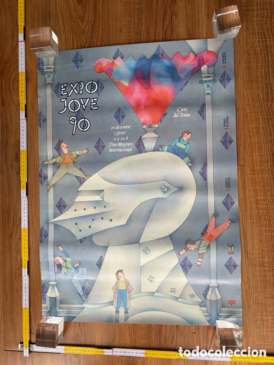 Carteles Feria: Cartel poster original Expojove 90 any de Tirant Expo jove 1990 Valencia Fira mostrari Calatayud ?
