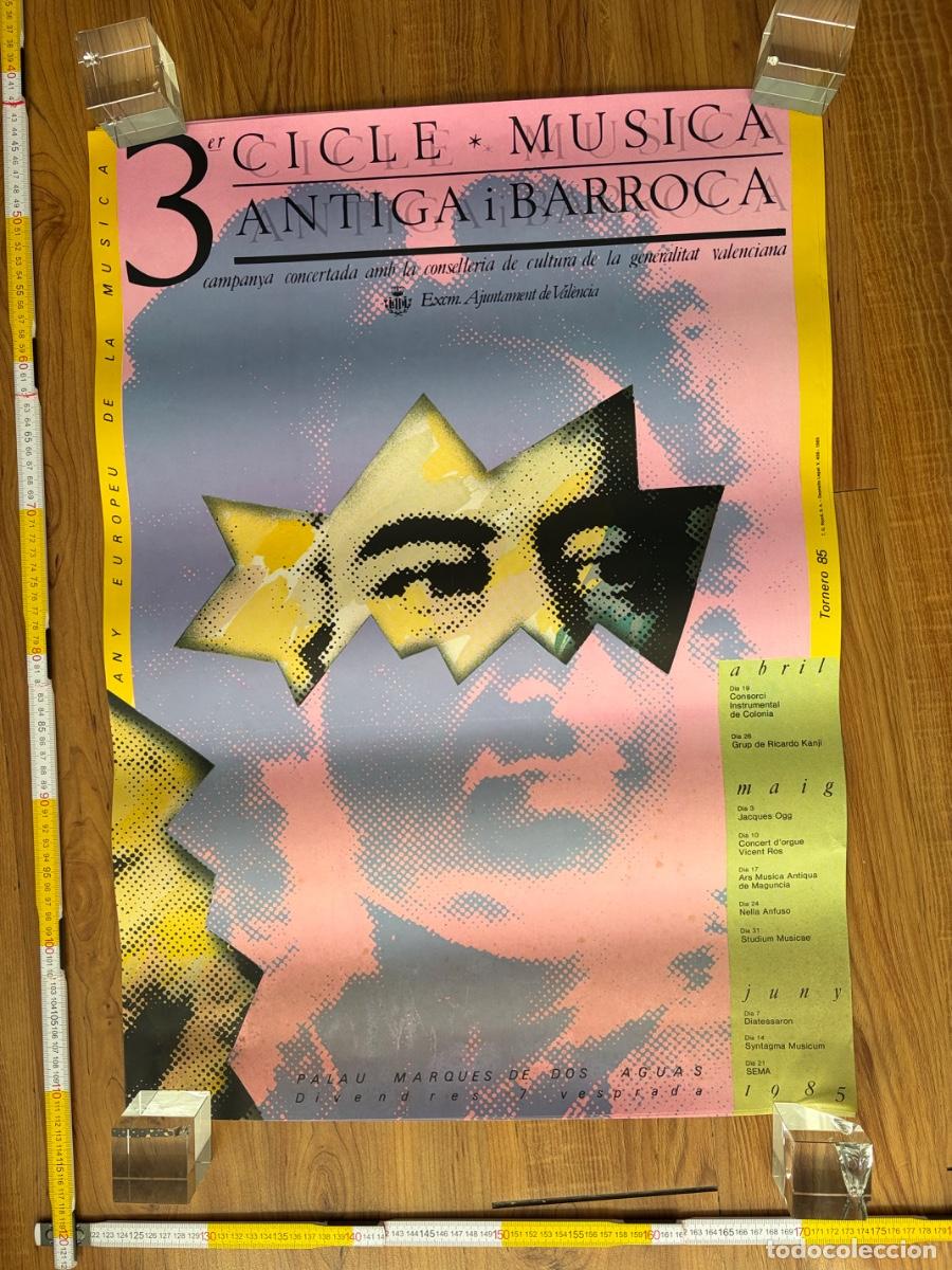 Carteles Feria: Cartel poster original 3 cicle musica antiga i barroca 1985 Joan Josep Tornero Valencia