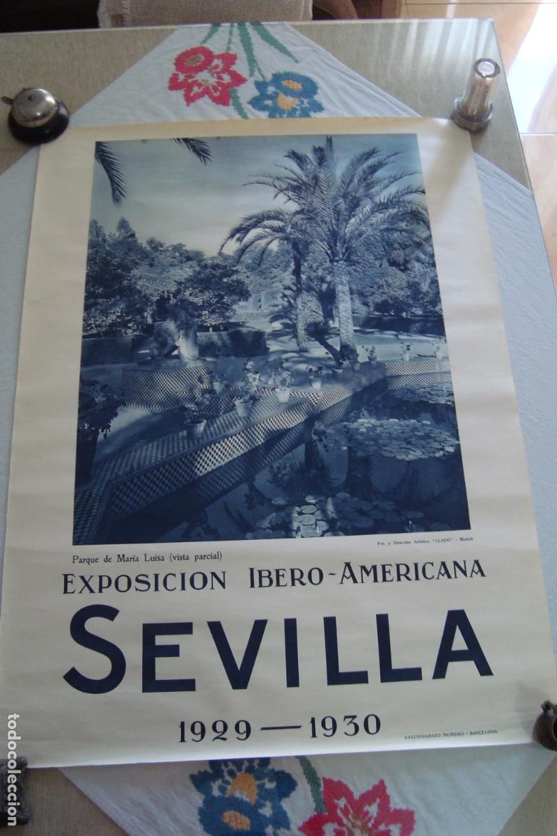 Carteles Feria: ANTIGUO CARTEL EXPOSICION IBERO AMERICANA IBEROAMERICANA SEVILLA 1929 - 1930. MUMBRU