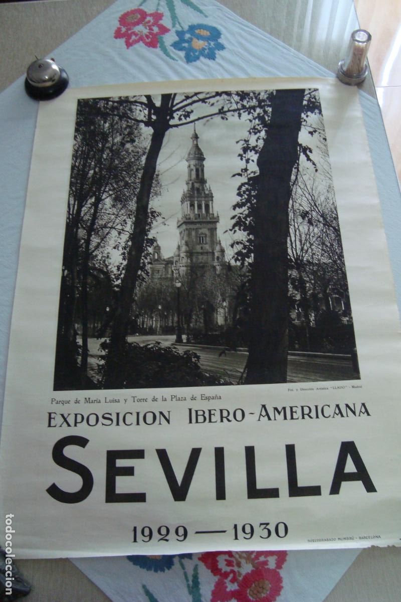 Carteles Feria: ANTIGUO CARTEL EXPOSICION IBERO AMERICANA IBEROAMERICANA SEVILLA 1929 - 1930. MUMBRU