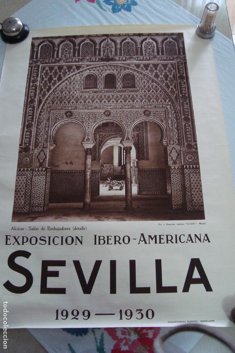 Carteles Feria: ANTIGUO CARTEL EXPOSICION IBERO AMERICANA IBEROAMERICANA SEVILLA 1929 - 1930. MUMBRU