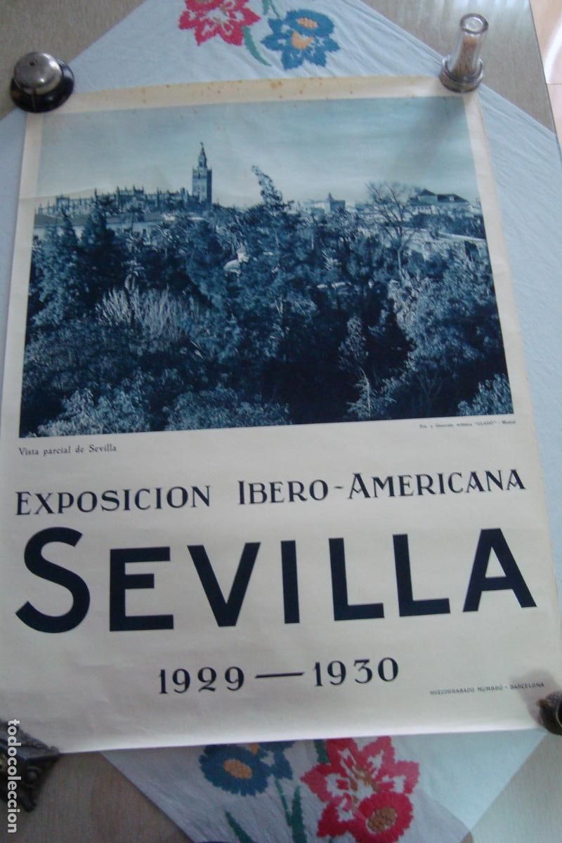 Carteles Feria: ANTIGUO CARTEL EXPOSICION IBERO AMERICANA IBEROAMERICANA SEVILLA 1929 - 1930. MUMBRU