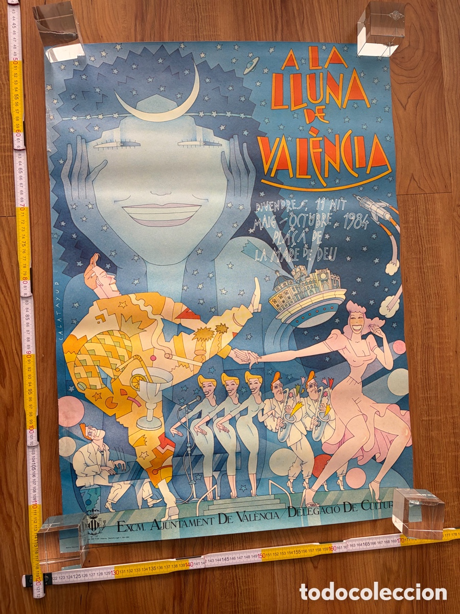 Carteles Feria: Poster Cartel A la lluna de Valencia 1984 Calatayud