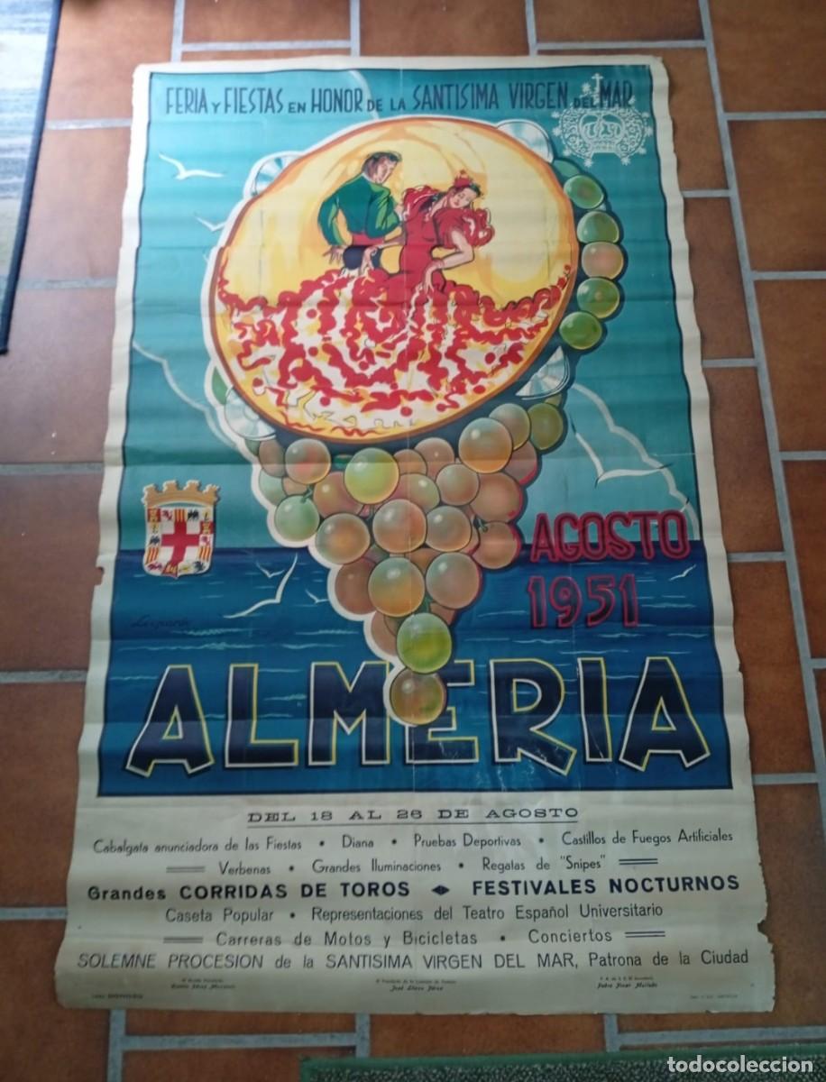 Carteles Feria: Cartel original fiestas Almer&iacute;a 1951