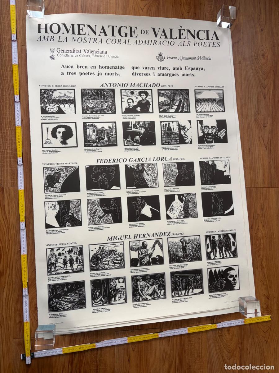Carteles Feria: Cartel Homenatge Valencia poetes Machado-Lorca-Hernandez Perez Bermudez Vicent Martinez Contel