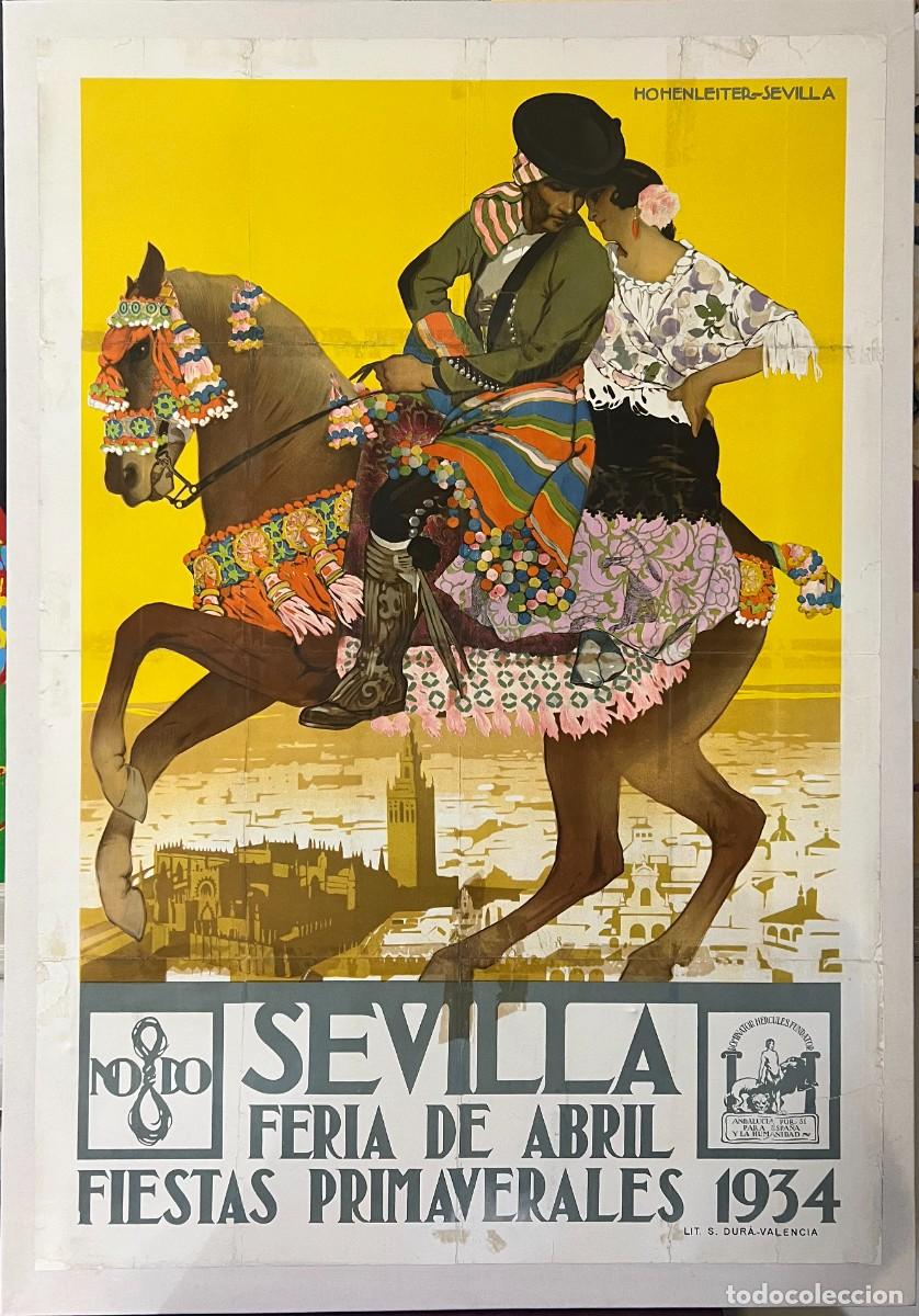 Carteles Feria: Cartel Sevilla Feria de Abril de 1934. Fancisco Hohenleiter de Castro