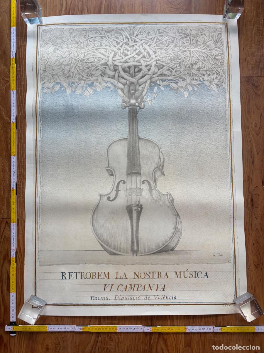 Carteles Feria: Cartel Poster 1985 Manuel Boix VI Campanya retrobem la nostra musica Valencia
