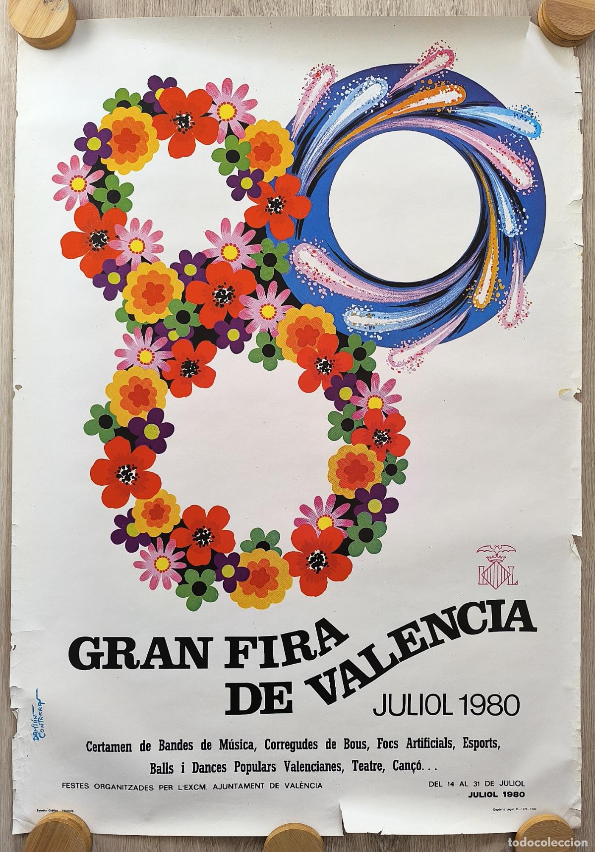 Affissi Fiera: RW CARTEL GRAN FERIA VALENCIA JULIO 1980 DAMIAN CONTRERAS CFF130