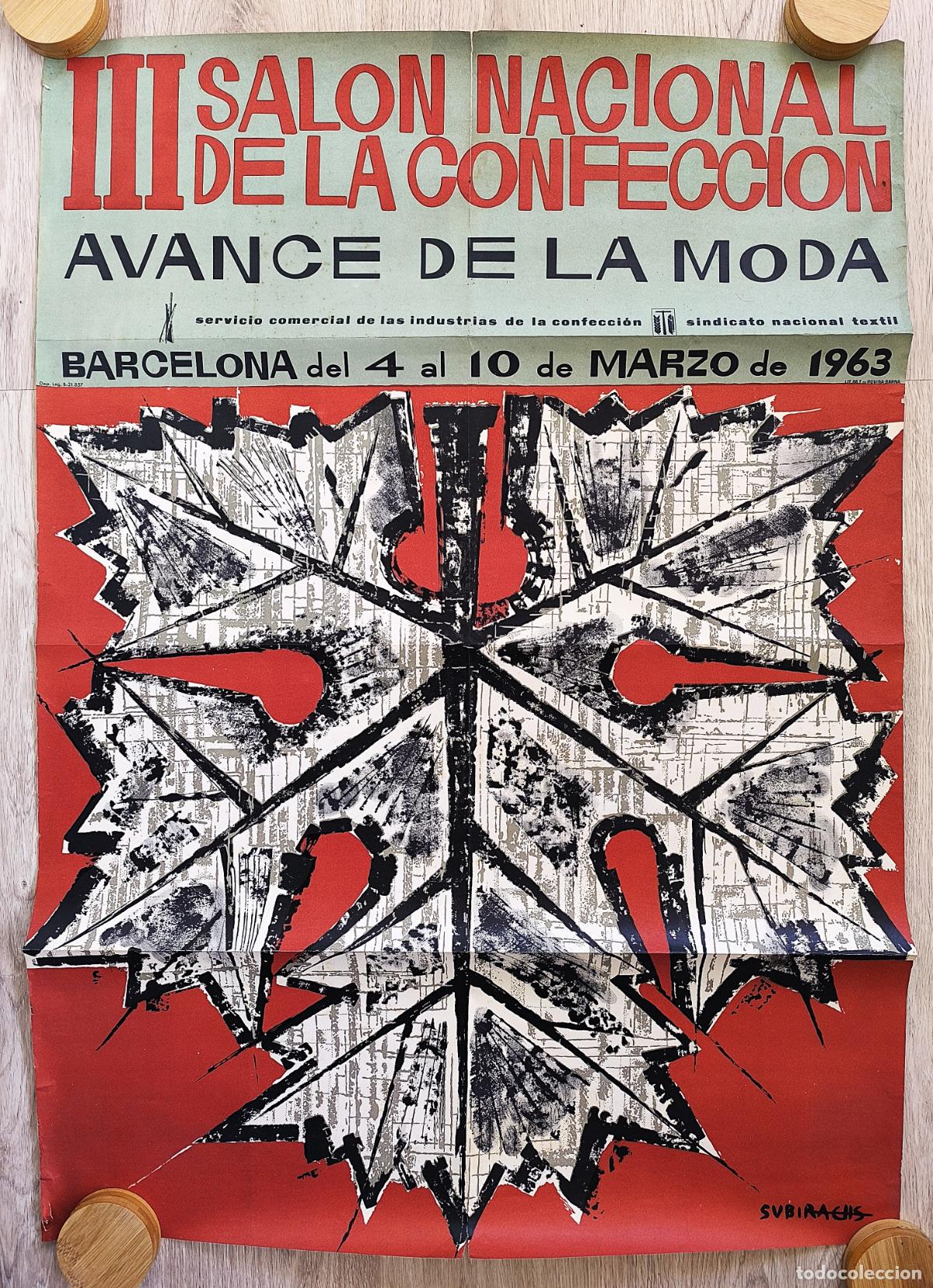 Affissi Fiera: RW CARTEL FERIA BARCELONA 1963 III SALON NACIONAL DE LA CONFECCION AVANCE DE LA MODA CFF146