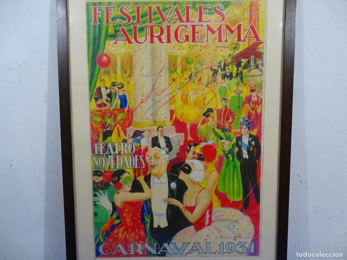 Cartazes Feira: CARTEL FESTIVALS AURIGEMMA. TEATRO NOVEDADES. CARNAVAL 1931.