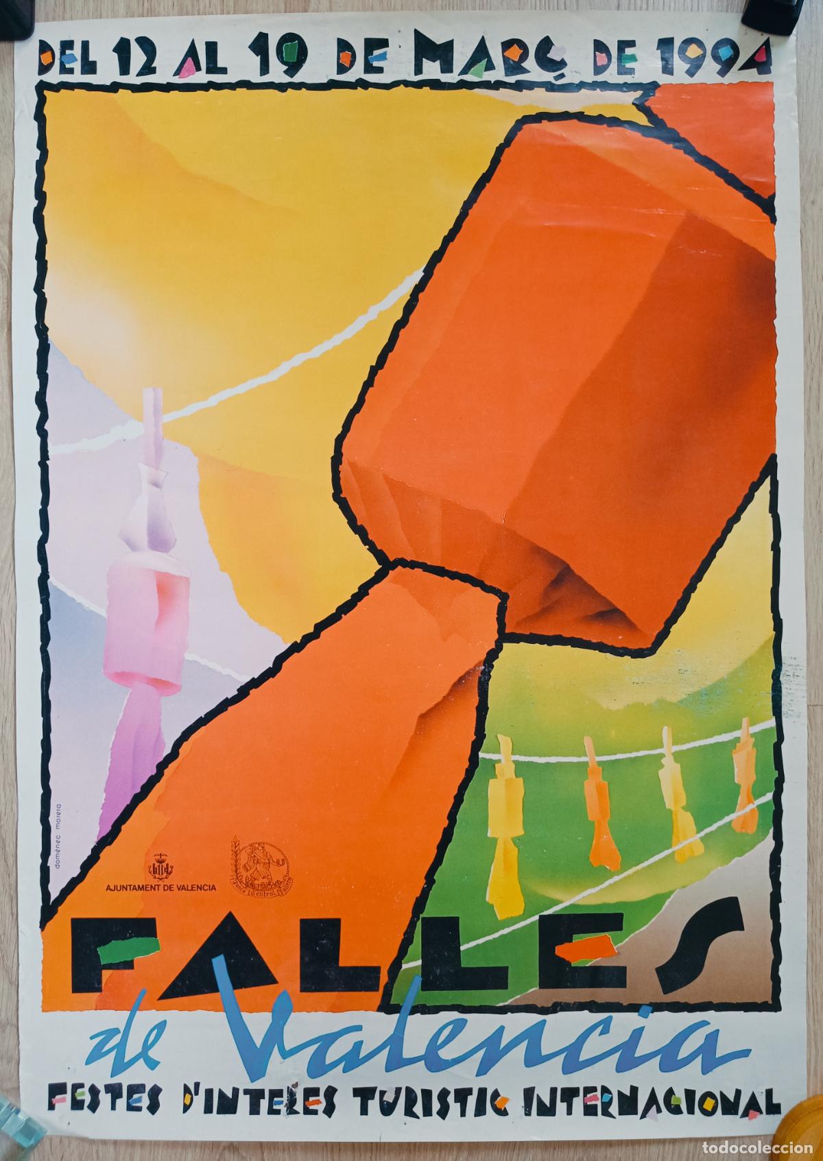 Carteles Feria: CARTEL FALLAS 1994 VALENCIA DOMENEC MORERA FIESTAS SAN JOSE PFA4