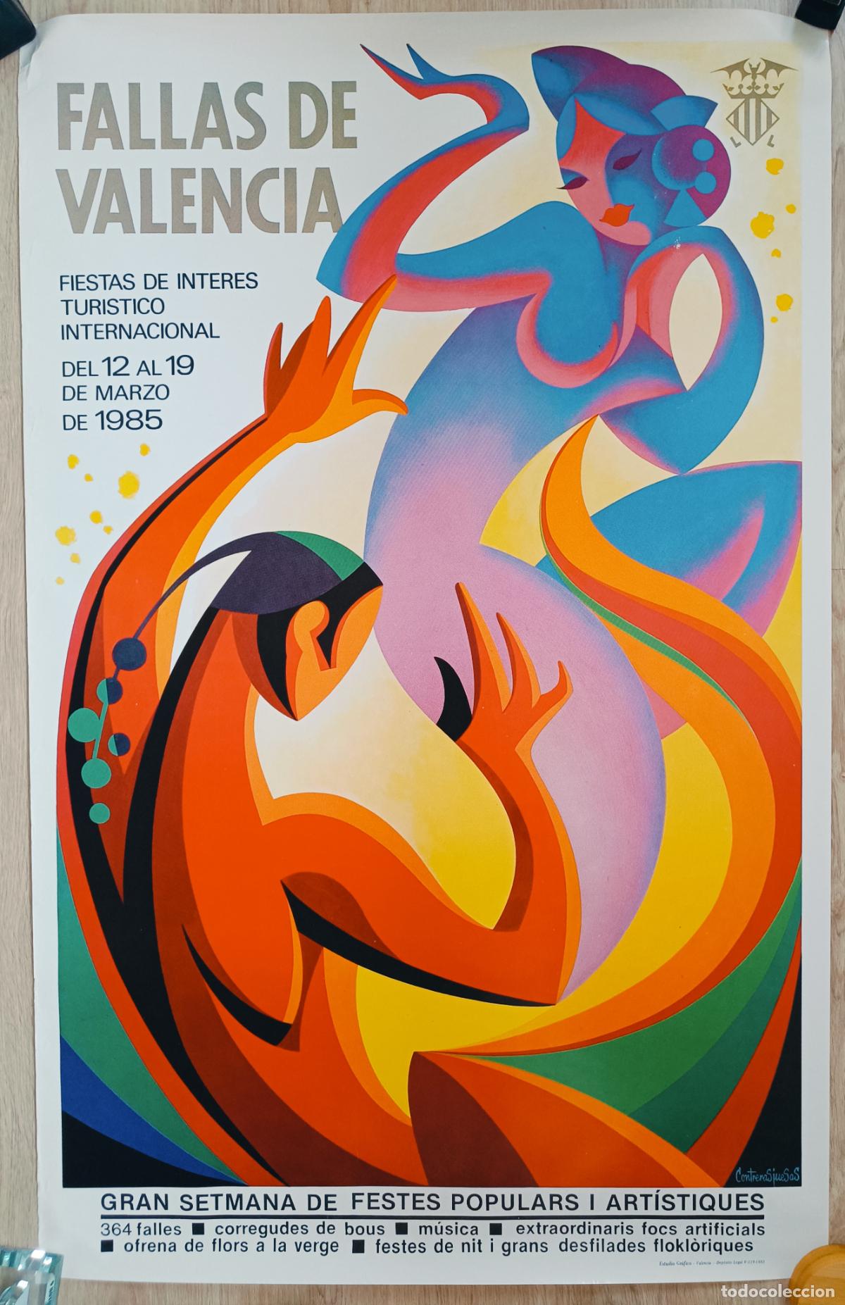 Carteles Feria: CARTEL FALLAS 1985 VALENCIA CONTRERAS JUESAS FIESTAS SAN JOSE PFA8