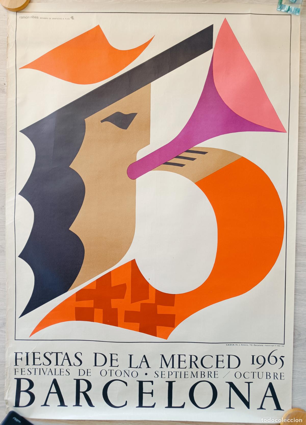 Carteles Feria: CARTEL FIESTAS DE LA MERCED 1965 BARCELONA RAMON RIBAS CFE4