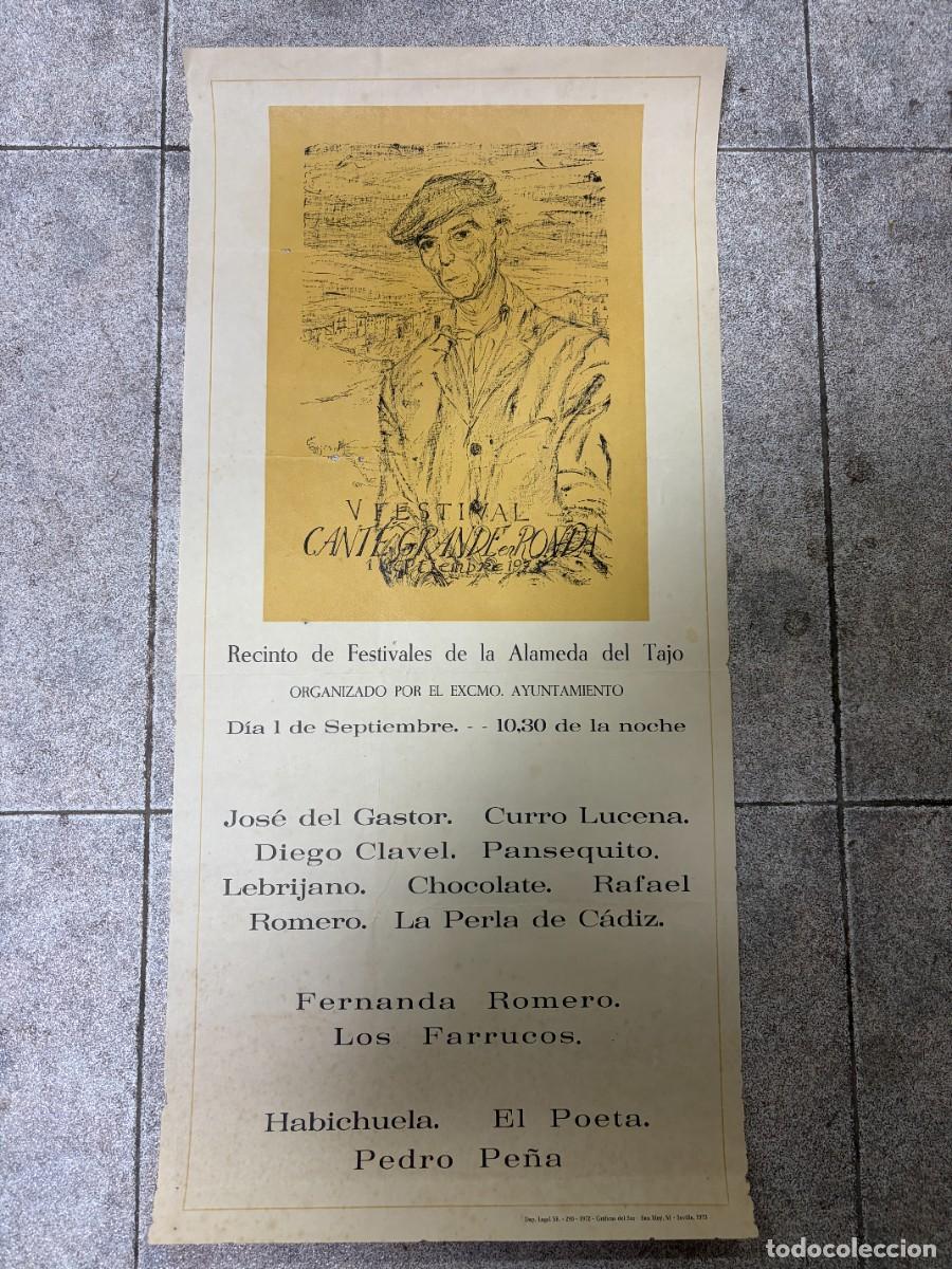 Carteles Feria: CARTEL DEL V FESTIVAL DE CANTE GRANDE EN RONDA. 1978. JOSE DEL GASTOR. CURRO LUCENA. DIEGO CLAVEL