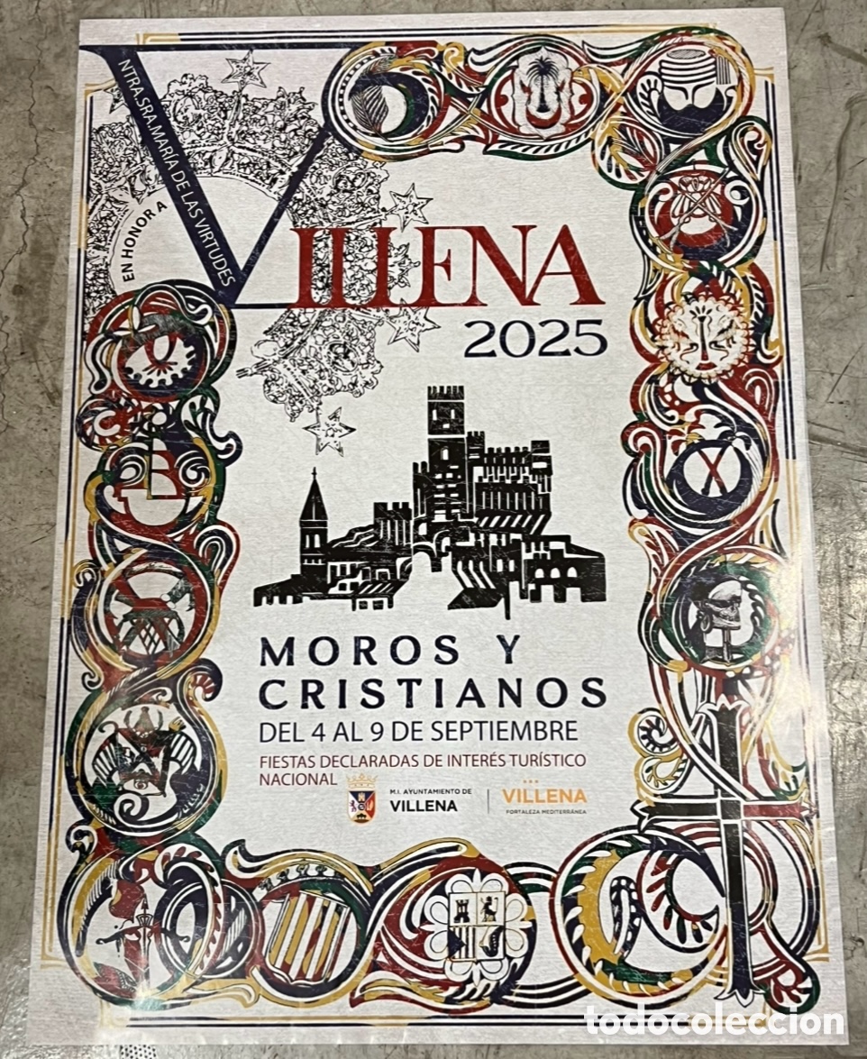 Carteles Feria: Cartel. Moros y Cristianos. Nuestra Se&ntilde;ora Mar&iacute;a de las Virtudes. Villena. Alicante. 2025.