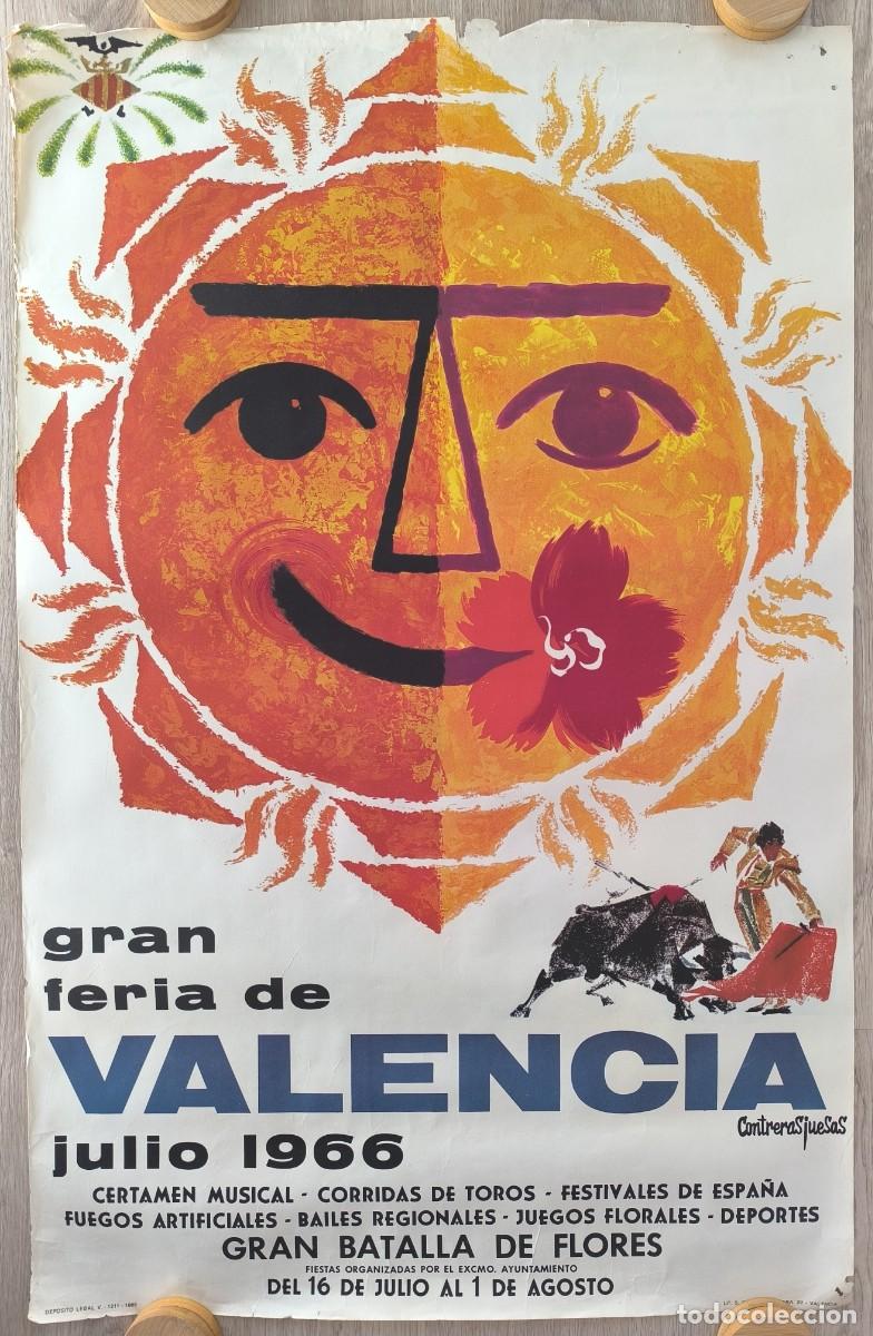 Carteles Feria: RW CARTEL FERIAS Y FIESTAS VALENCIA 1966 CONTRERAS JUESAS CFF150 RR