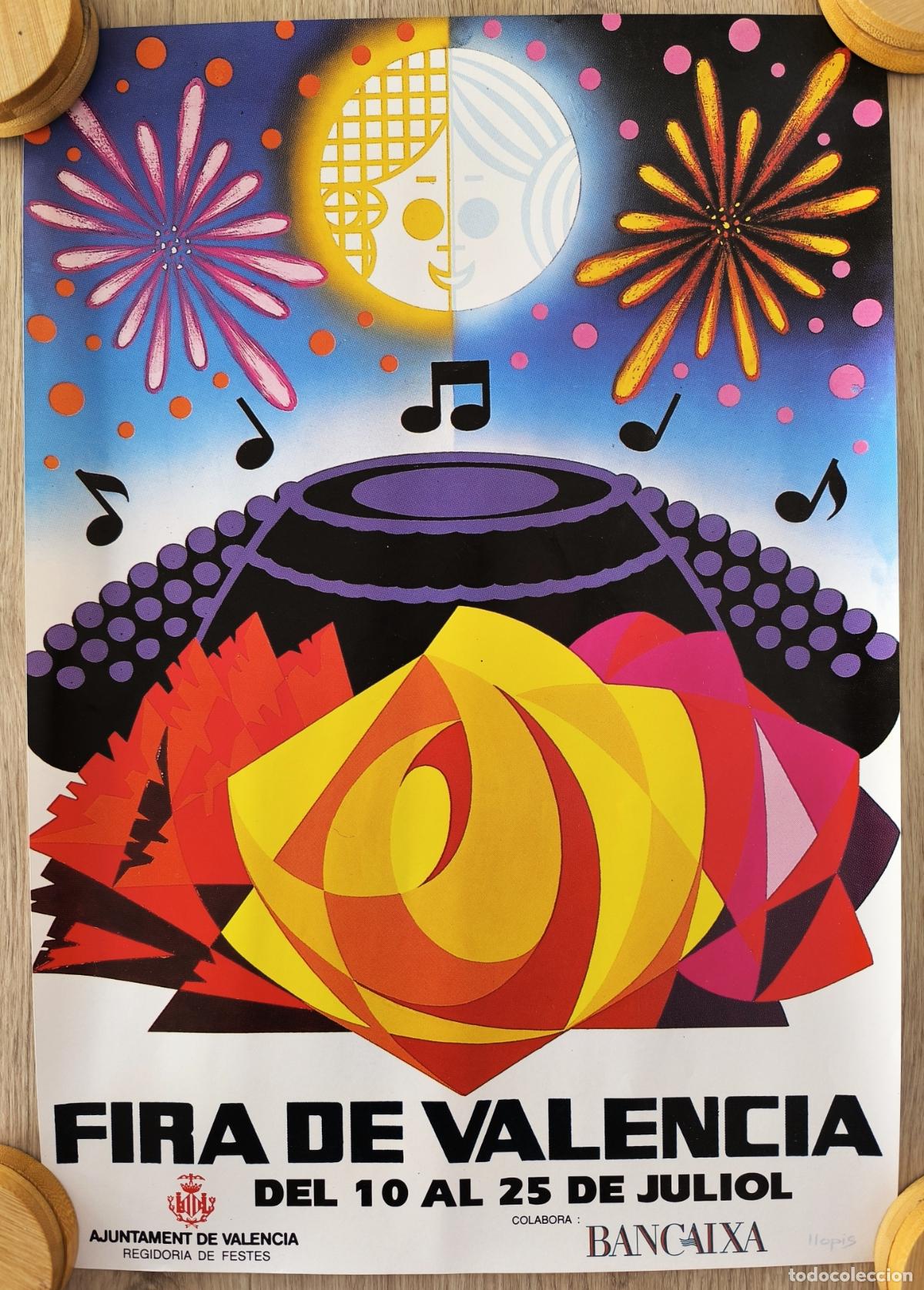 Carteles Feria: RW CARTEL FERIAS Y FIESTAS VALENCIA 1993 HOPIS ORIGINAL PEQUE&Ntilde;O CFF153