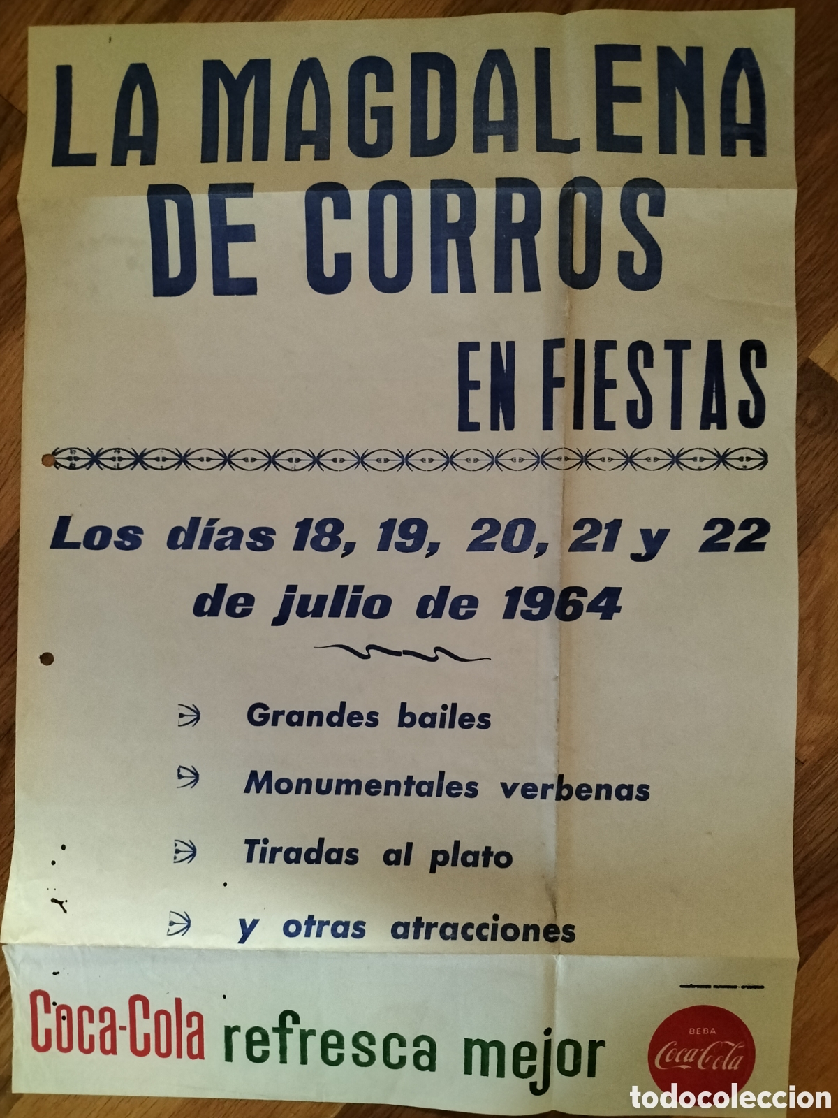 Carteles feria: Avil&eacute;s. Cartel de las fiestas La Magdalena de Corros. 1964.