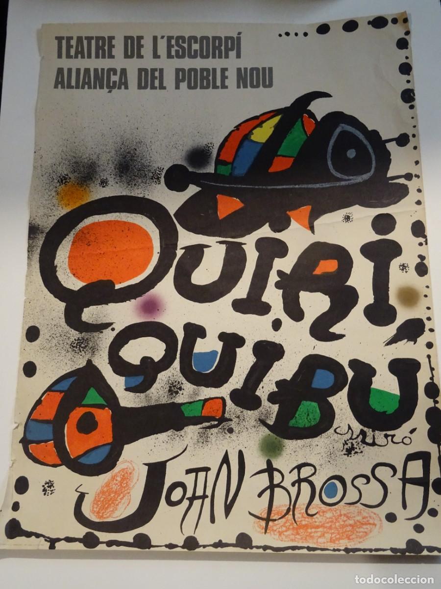 Carteles feria: Cartel del Teatre de l'Escorp&iacute; alian&ccedil;a del Poble Nou Ilustrado por Joan Mir&oacute; y Joan Brossa