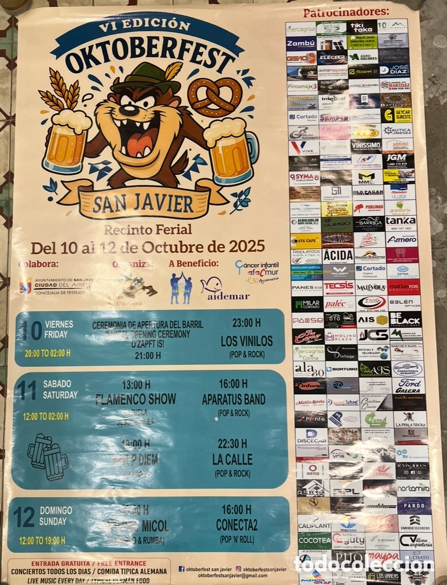 Carteles feria: Cartel. OKTOBERFEST. SAN Javier. Murcia. 2025.