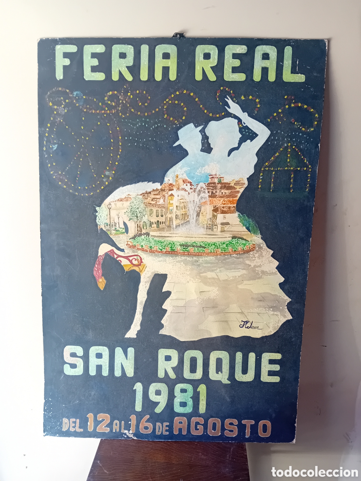 Carteles feria: san roque feria real pintura a&ntilde;o 1981 firmado