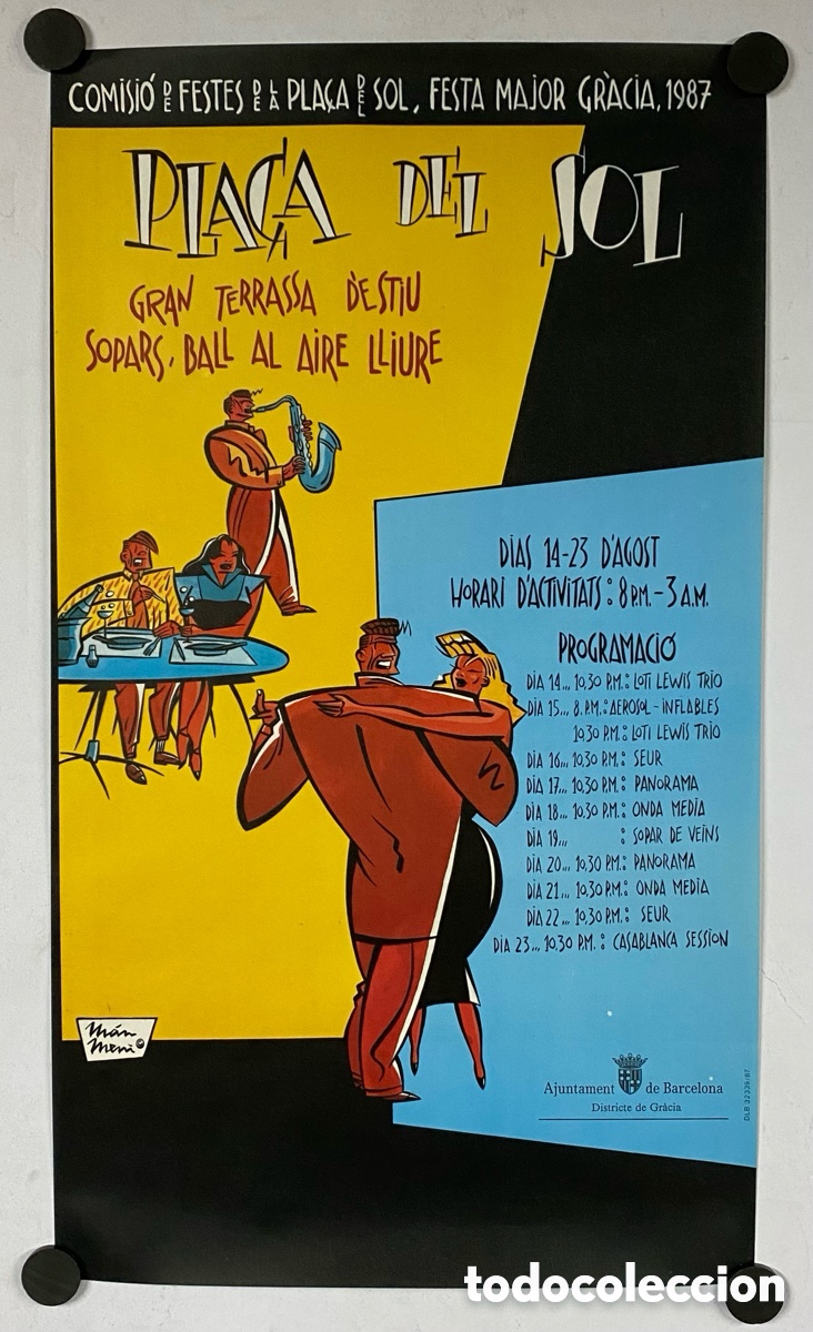 Fair Posters: FESTA MAJOR GR&Aacute;CIA 1987. HIST&Oacute;RICO CARTEL ORIGINAL PROMOCIONAL FIESTAS DE GRACIA (BARCELONA).